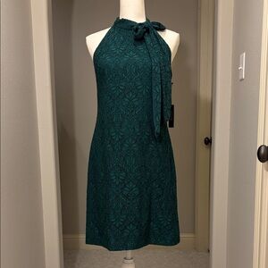 Vince Camuto Teal Lace Midi Dress
